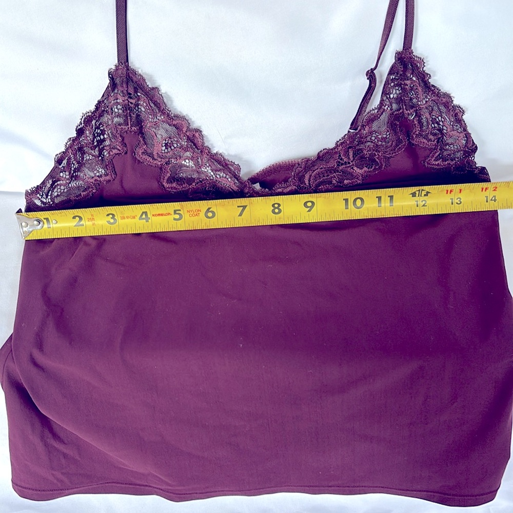 VINTAGE CALVIN KLEIN LINGERIE LACE DETAILED LINGERIE BURGUNDY TOP - MEDIUM - Picture 7 of 9